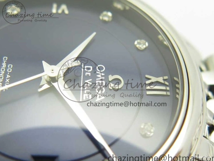 0421 TopPick De Ville Prestige Ladies 32.7mm SS MKF 1:1 Best Edition Blue Dial Diamonds Markers on SS Bracelet MIYOTA 7972